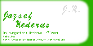 jozsef mederus business card